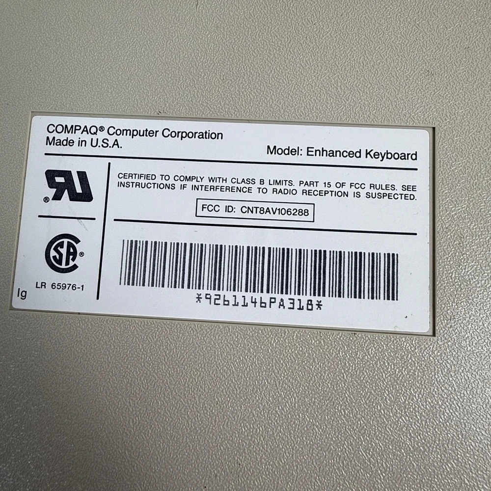 Vintage Compaq Enhanced Wired Standard Keyboard QWERTY W/ Template USA